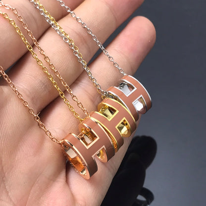 [Max Jewelry ]H NECKLACE BROWN