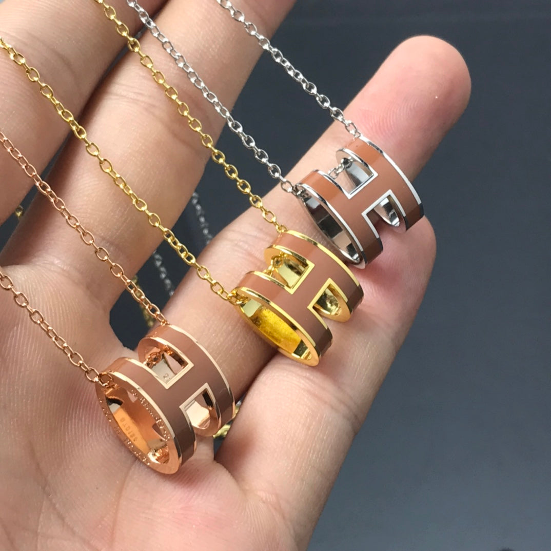 [Max Jewelry ]H NECKLACE BROWN