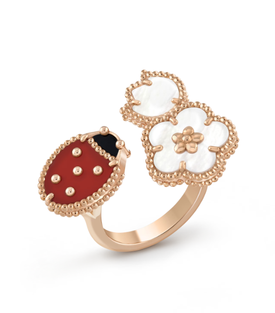 [Max Jewelry ]LUCKY 3 MOTIF ROSE GOLD RING