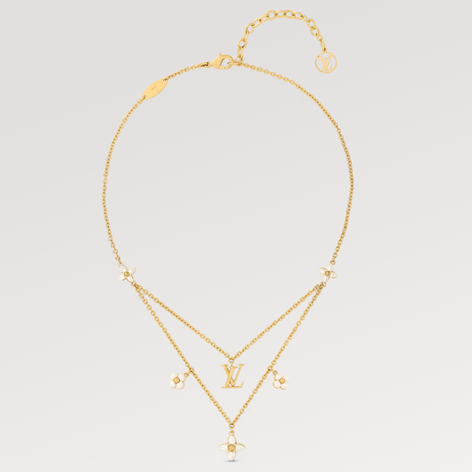 [Max Jewelry ]FLOWERGRAM GOLD MOP DOUBLE ROW NECKLACE