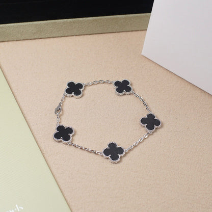 [Max Jewelry ] CLOVER 5 MOTIF ONYXS BRACELET COLLECTION