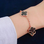 [Plus&Max]LUCKY CLOVER 5-MOTIF BRACELET - GREY MOTHER-OF-PEARL COLLECTION