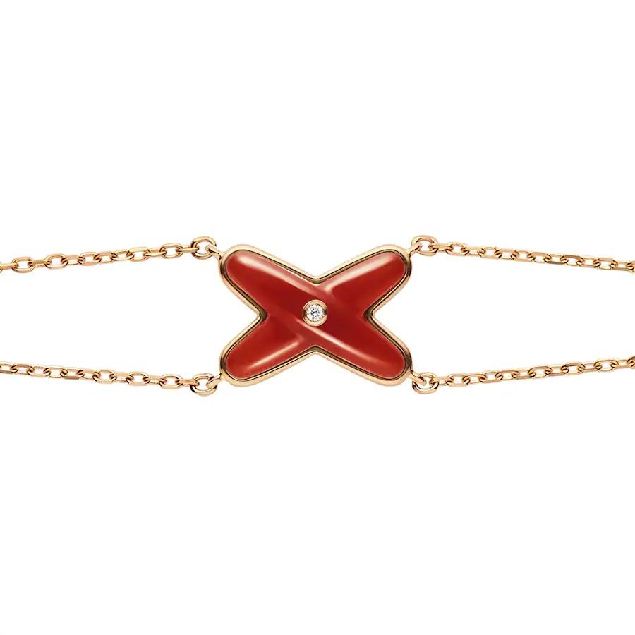 [Max Jewelry ]JEUX BRACELET CARNELIAN PINK GOLD 1 DIAMOND