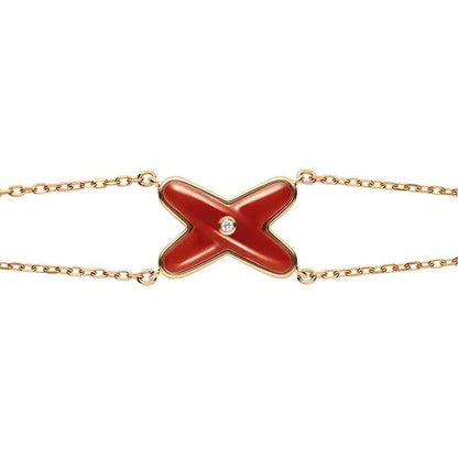 [Max Jewelry ]JEUX BRACELET CARNELIAN PINK GOLD 1 DIAMOND