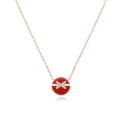 [Max Jewelry ]JEUX DE ROSE GOLD DIAMOND NECKLACE