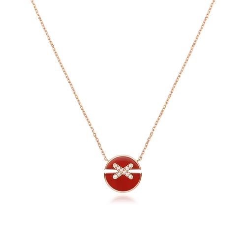 [Plus&Max]JEUX DE ROSE GOLD DIAMOND NECKLACE