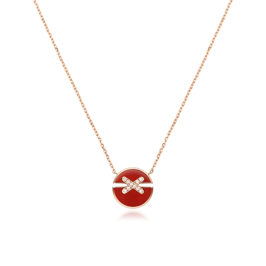 [Max Jewelry ]JEUX DE ROSE GOLD DIAMOND NECKLACE