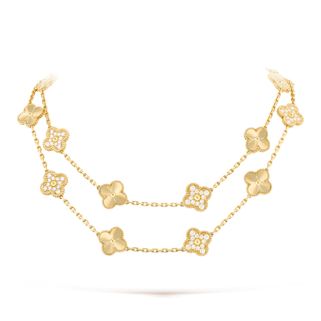[Plus&Max]CLOVER 20 MOTIFS LASER DIAMOND NECKLACE