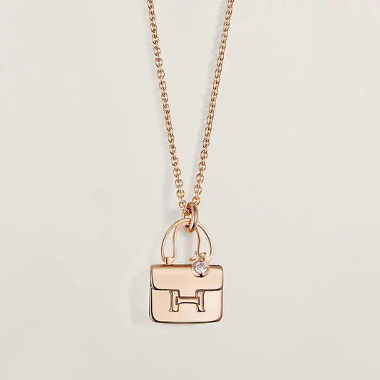 [Max Jewelry ]AMULETTE PEDANT ROSE GOLD NECKLACE