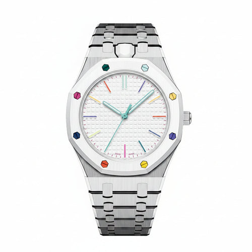 [Plus&Max]OAK POP EXCLUSIVE SILVER STEEL STRAP