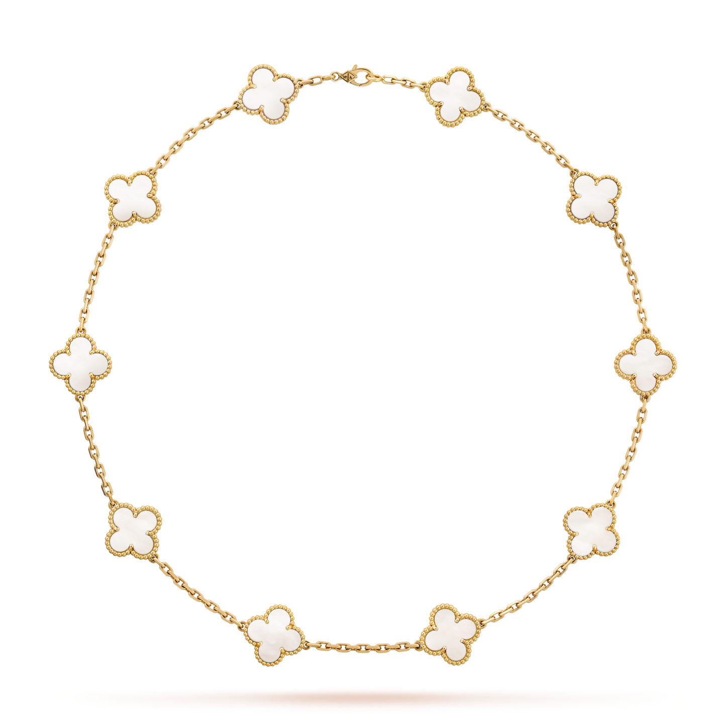 [Max Jewelry ]CLOVER 10 MOTIFS WHITE MOTHER OF PEARL NECKLACE