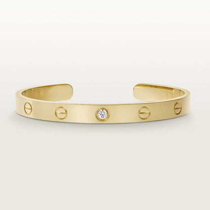 [Max Jewelry ]LOVE BRACELET 6.1MM 1 DIAMOND OPEN CUFF