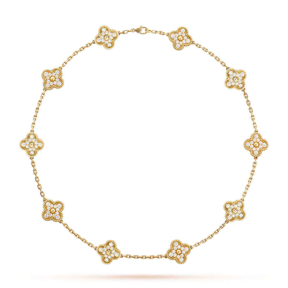 [Max Jewelry ]CLOVER 10 MOTIFS DIAMOND NECKLACE