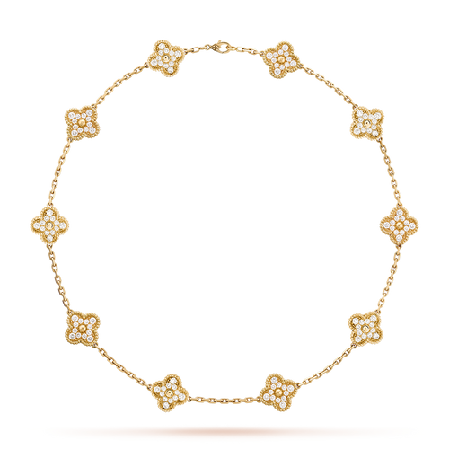 [Plus&Max]CLOVER 10 MOTIFS DIAMOND NECKLACE