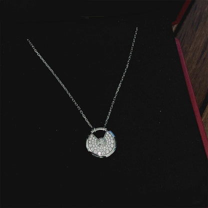 [Max Jewelry ]AMULETTE SILVER FULL DIAMOND NECKLACE
