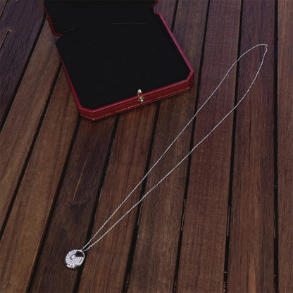 [Max Jewelry ]AMULETTE SILVER FULL DIAMOND NECKLACE