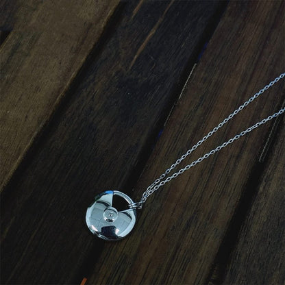 [Max Jewelry ]AMULETTE SILVER FULL DIAMOND NECKLACE