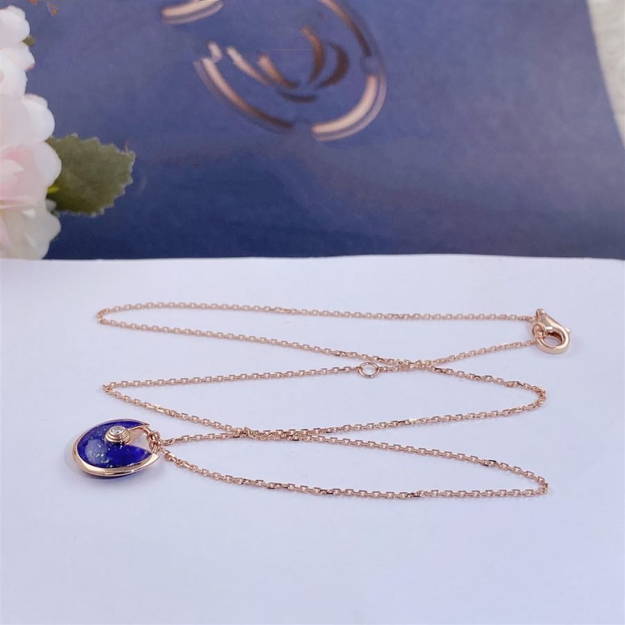 [Max Jewelry ]AMULETTE ROSE GOLD AGATE NECKLACE