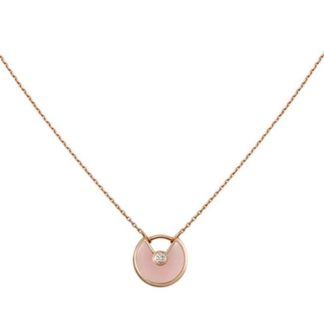 [Max Jewelry ]AMULETTE ROSE GOLD PINK MOP NECKLACE