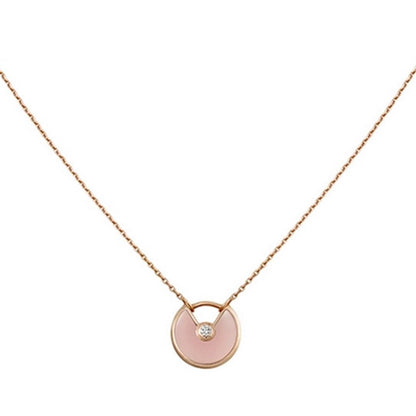 [Max Jewelry ]AMULETTE ROSE GOLD PINK MOP NECKLACE