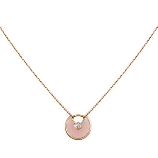 [Max Jewelry ]AMULETTE ROSE GOLD PINK MOP NECKLACE