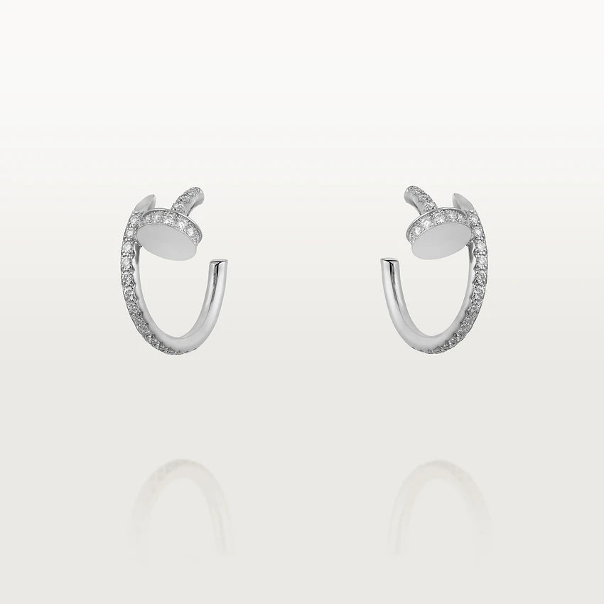 [Max Jewelry ]JUSTE EARRINGS 12.75MM SILVER DIAMOND