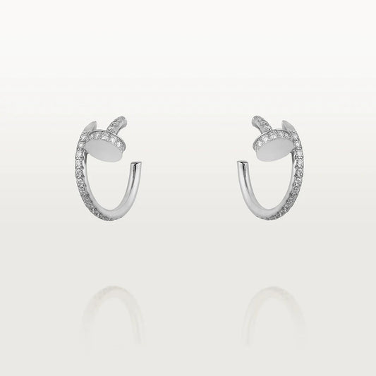 [Max Jewelry ]JUSTE EARRINGS 12.75MM SILVER DIAMOND