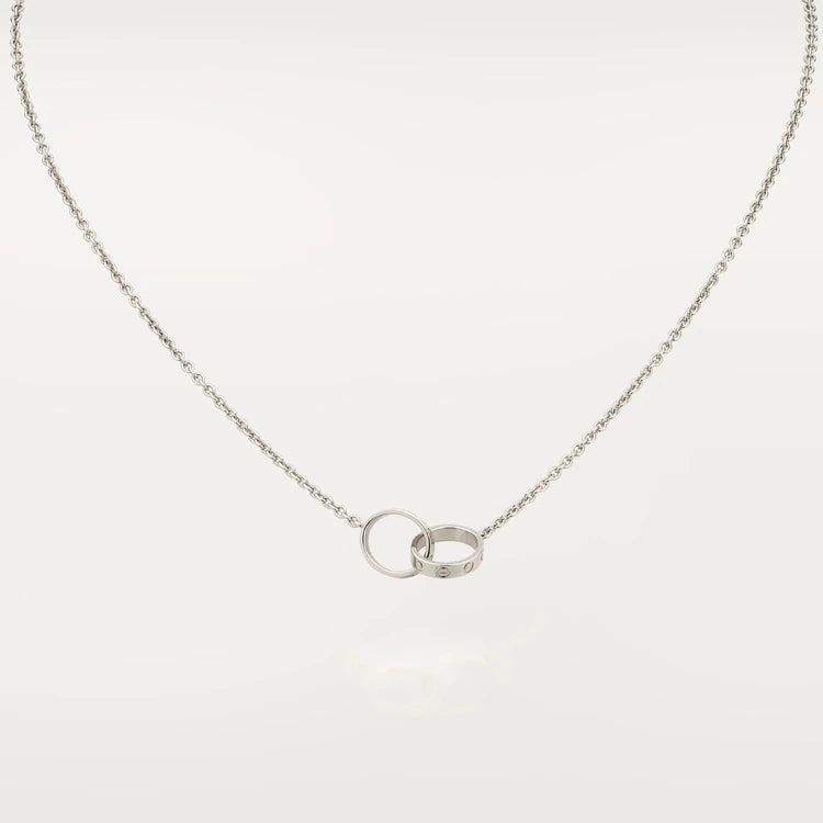 [Max Jewelry ]LOVE NECKLACE PINK GOLD AND SILVER