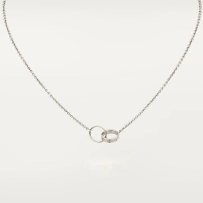 [Max Jewelry ]LOVE NECKLACE PINK GOLD AND SILVER