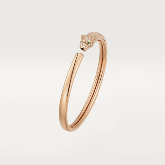 [Max Jewelry ]PANTHERE ROSE GOLD DIAMOND OPEN BRACELET