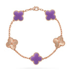 [Plus&Max]LUCKY CLOVER 5-MOTIF BRACELET - LAVENDER COLLECTION