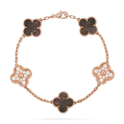 [Max Jewelry ] CLOVER 5 MOTIF GRAY MOP BRACELET COLLECTION