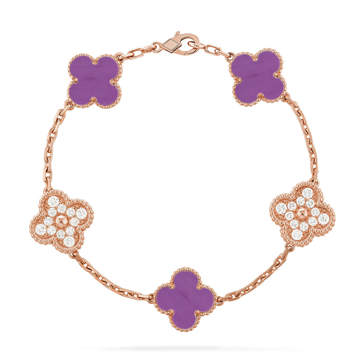 [Max Jewelry ] CLOVER 5 MOTIF VIOLET BRACELET COLLECTION