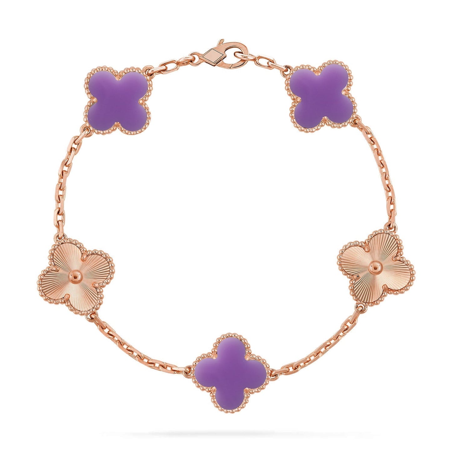 [Max Jewelry ]CLOVER 5 MOTIF LIGHT PURPLE BRACELET COLLECTION