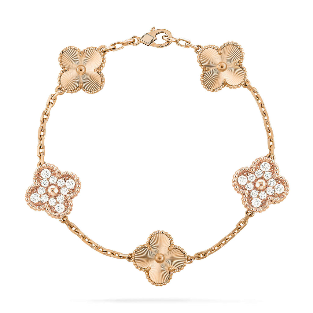 [Plus&Max]LUCKY CLOVER 5-MOTIF BRACELET - LASER COLLECTION