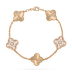 [Plus&Max]LUCKY CLOVER 5-MOTIF BRACELET - LASER COLLECTION
