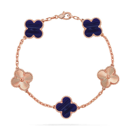 [Max Jewelry ]CLOVER 5 MOTIF PURPLE STRIPES BRACELET COLLECTION