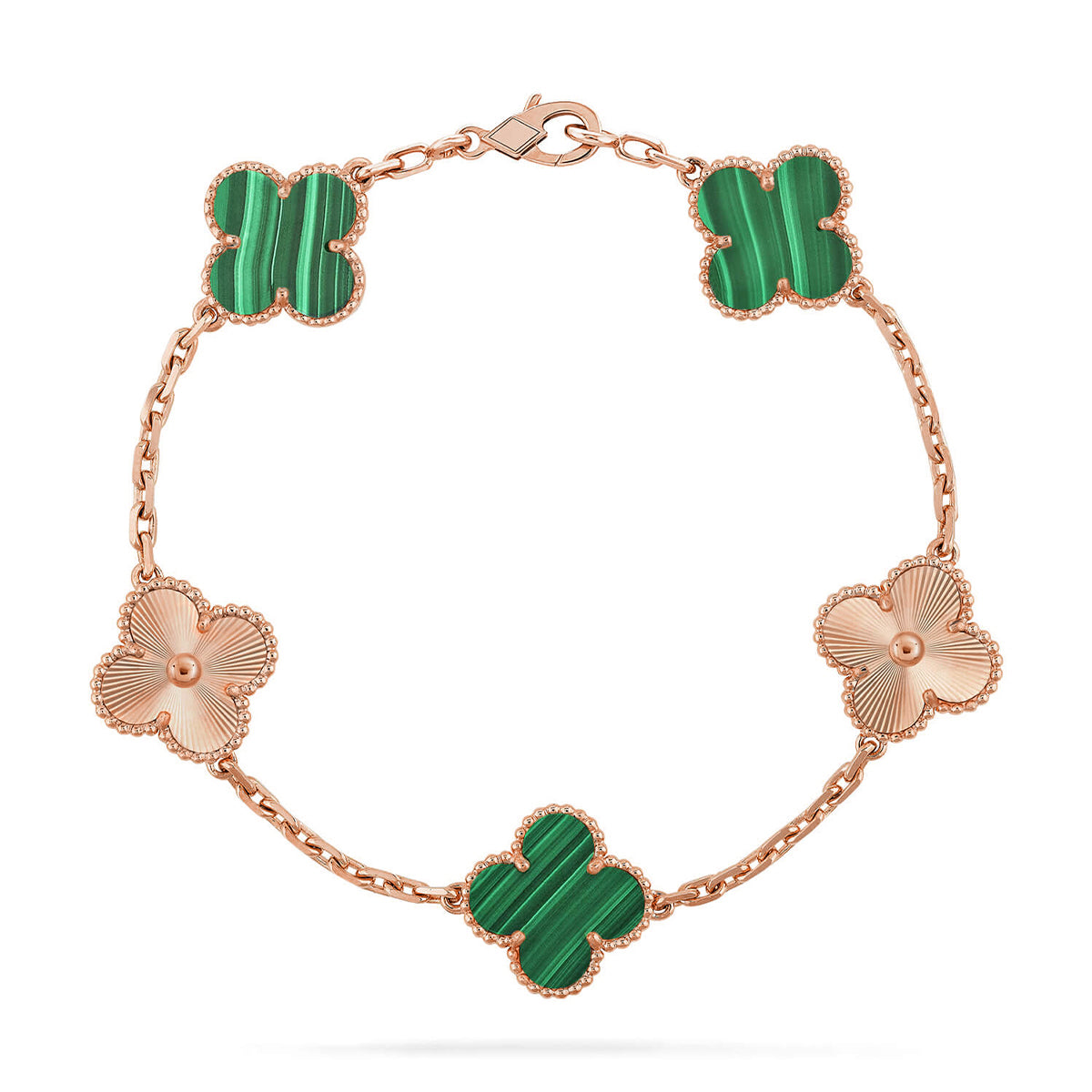 [Max Jewelry ] CLOVER 5 MOTIF MALACHITE BRACELET COLLECTION