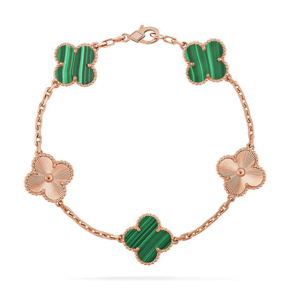 [Max Jewelry ] CLOVER 5 MOTIF MALACHITE BRACELET COLLECTION