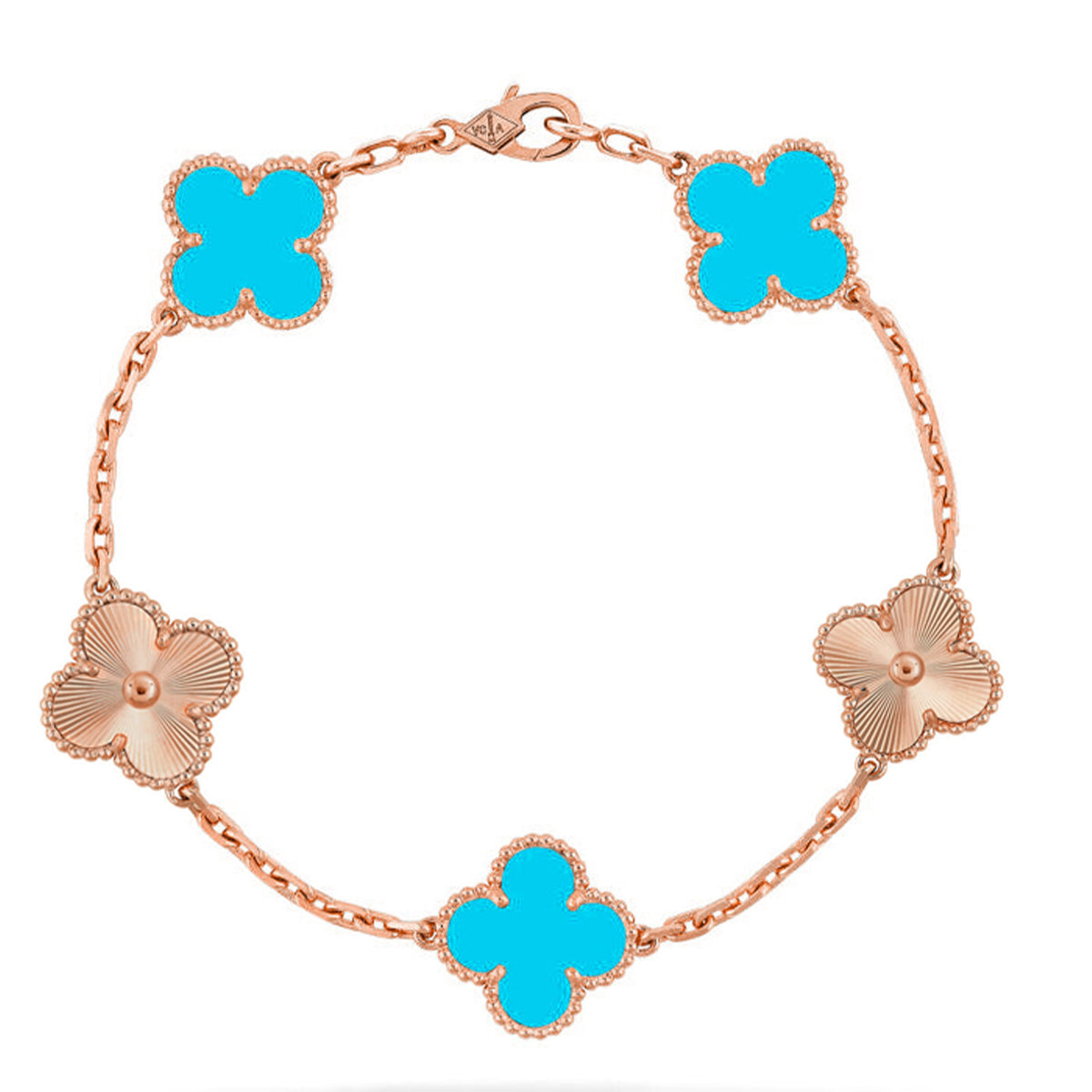 [Max Jewelry ] CLOVER 5 MOTIF TURQUOISE BRACELET COLLECTION