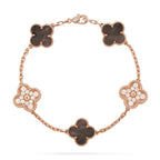 [Plus&Max]LUCKY CLOVER 5-MOTIF BRACELET - GREY MOTHER-OF-PEARL COLLECTION