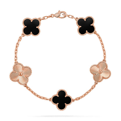 [Max Jewelry ] CLOVER 5 MOTIF ONYXS BRACELET COLLECTION