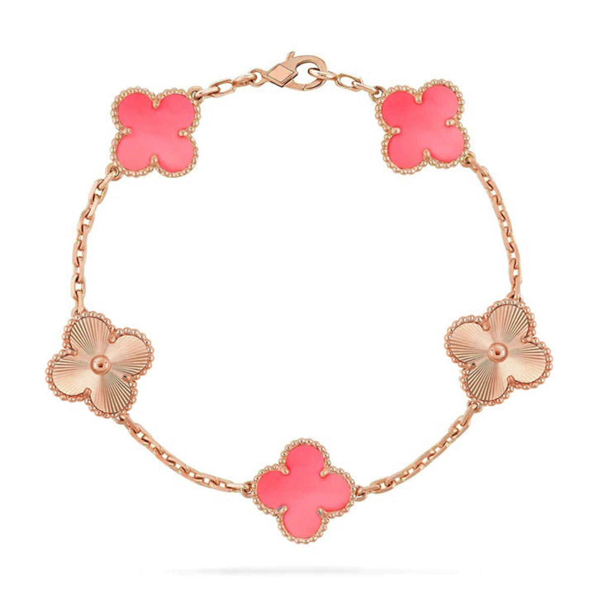 [Max Jewelry ] CLOVER 5 MOTIFS  PINK MOP BRACELET COLLECTION