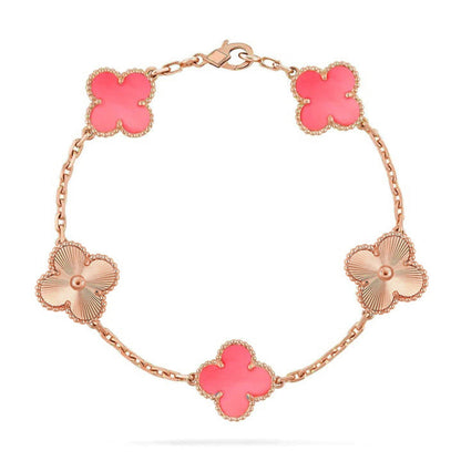 [Max Jewelry ] CLOVER 5 MOTIFS  PINK MOP BRACELET COLLECTION