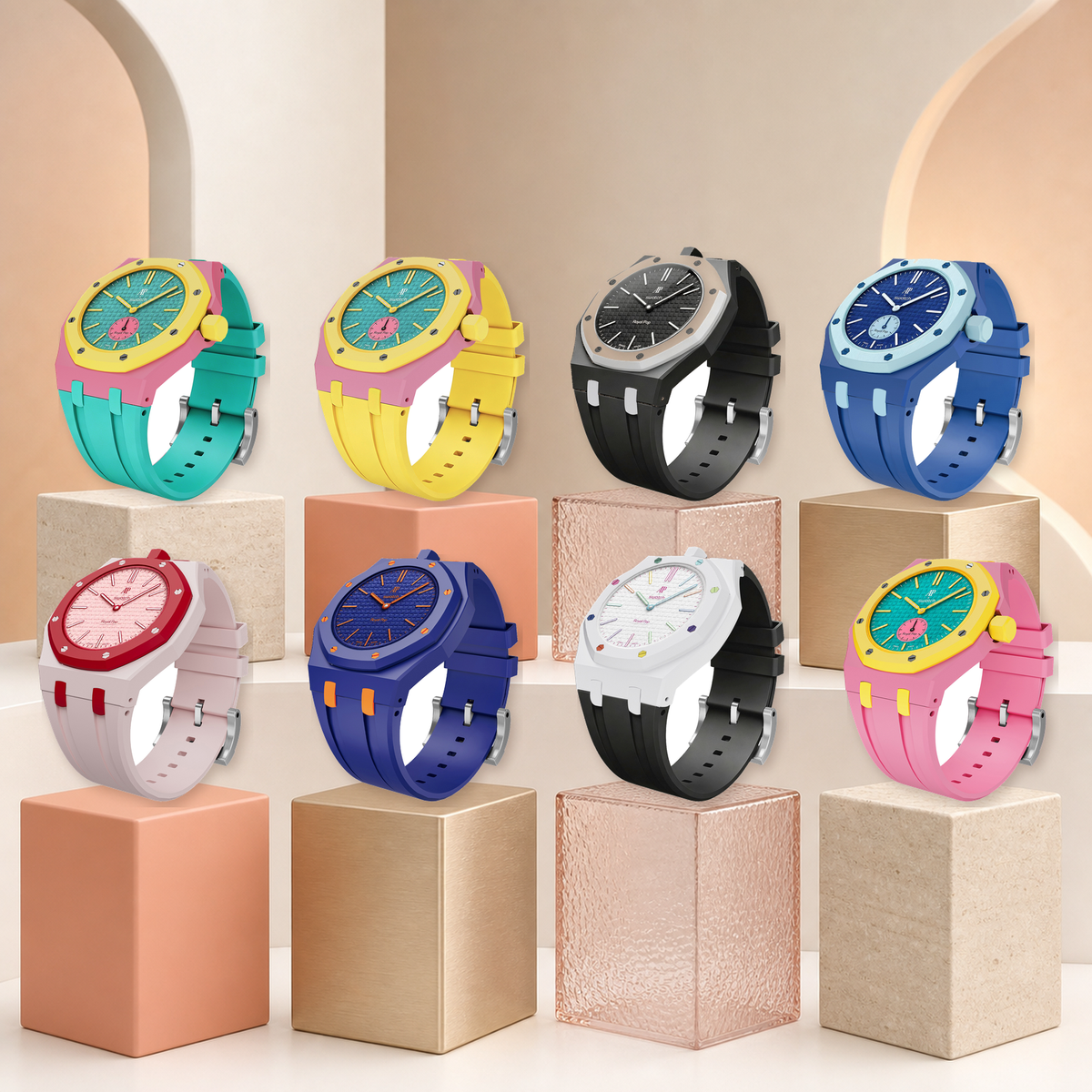 [Plus&Max]Royal Oak Pop Exclusive Bioceramic Case & Silicone Strap Mix Color