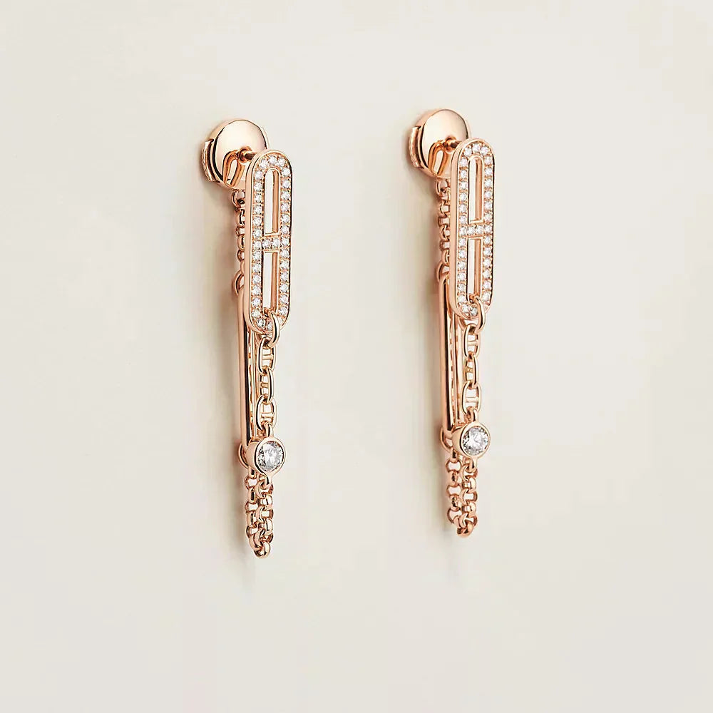 [Max Jewelry ]CHAINE CHAOS DIAMOND DROP EARRINGS