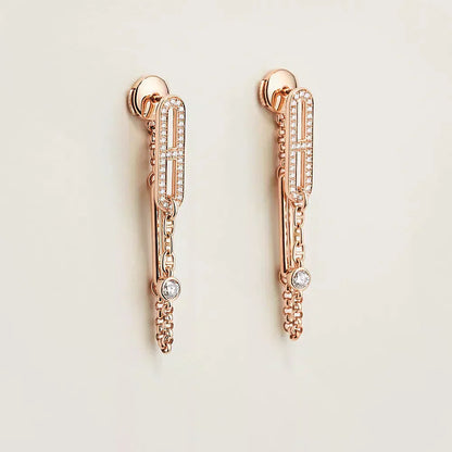 [Max Jewelry ]CHAINE CHAOS DIAMOND DROP EARRINGS