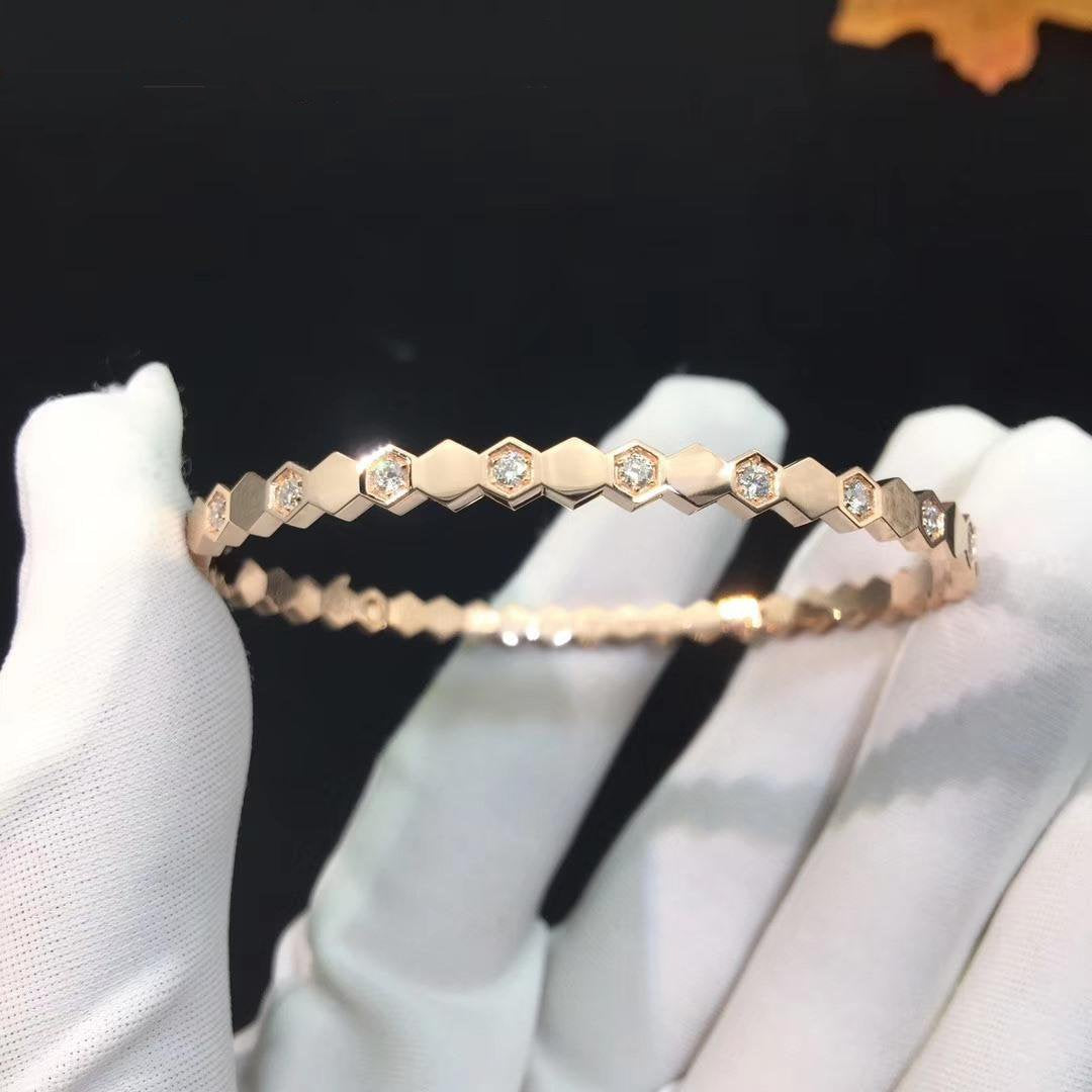[Max Jewelry ]BEE LOVE PINK GOLD DIAMOND BRACELET