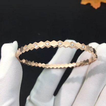 [Max Jewelry ]BEE LOVE PINK GOLD DIAMOND BRACELET