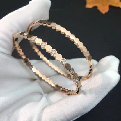 [Max Jewelry ]BEE LOVE PINK GOLD DIAMOND BRACELET